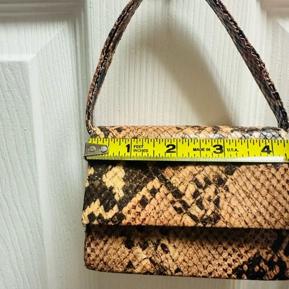 Snakeskin Pattern Tan and Black Women's Bag By Judith Jack - Picture 6 of 10